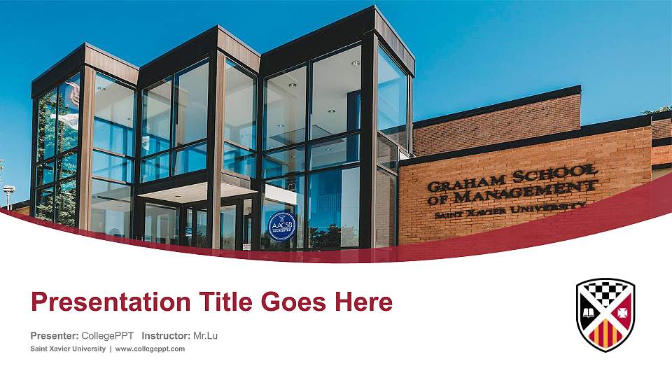 Saint Xavier University Course/Courseware Creation PPT Template16:9 ratio PPT effect preview image
