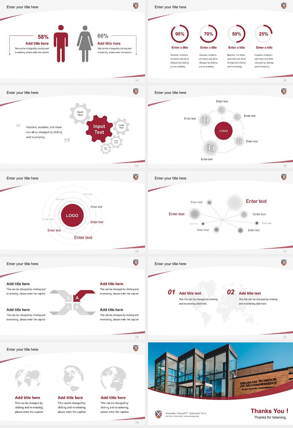 Saint Xavier University Course/Courseware Creation PPT Template16:9 ratio PPT effect preview image4