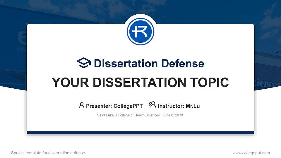 Saint Luke’S College of Health Sciences Graduation Thesis Defense PPT Template16:9 ratio PPT effect preview image