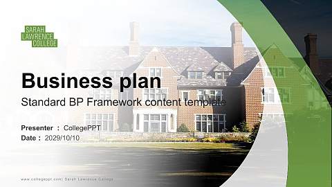 Sarah Lawrence College Competition/Entrepreneurship Contest PPT Template