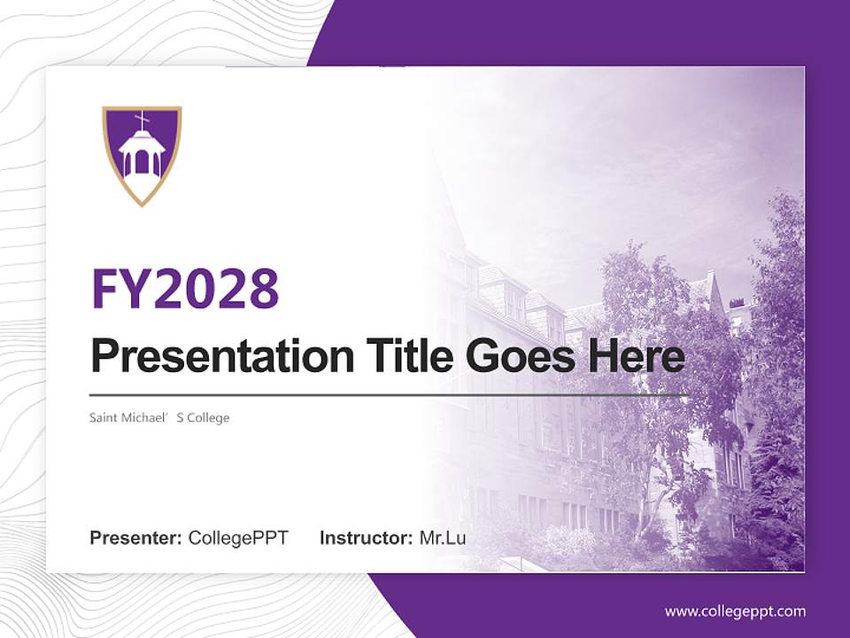 Saint Michael’S College Academic Presentation/Research Findings Report PPT Template4:3 ratio PPT effect preview image5