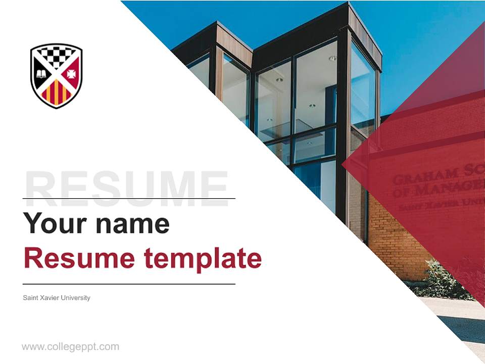 Saint Xavier University Resume PPT Template4:3 ratio PPT effect preview image5