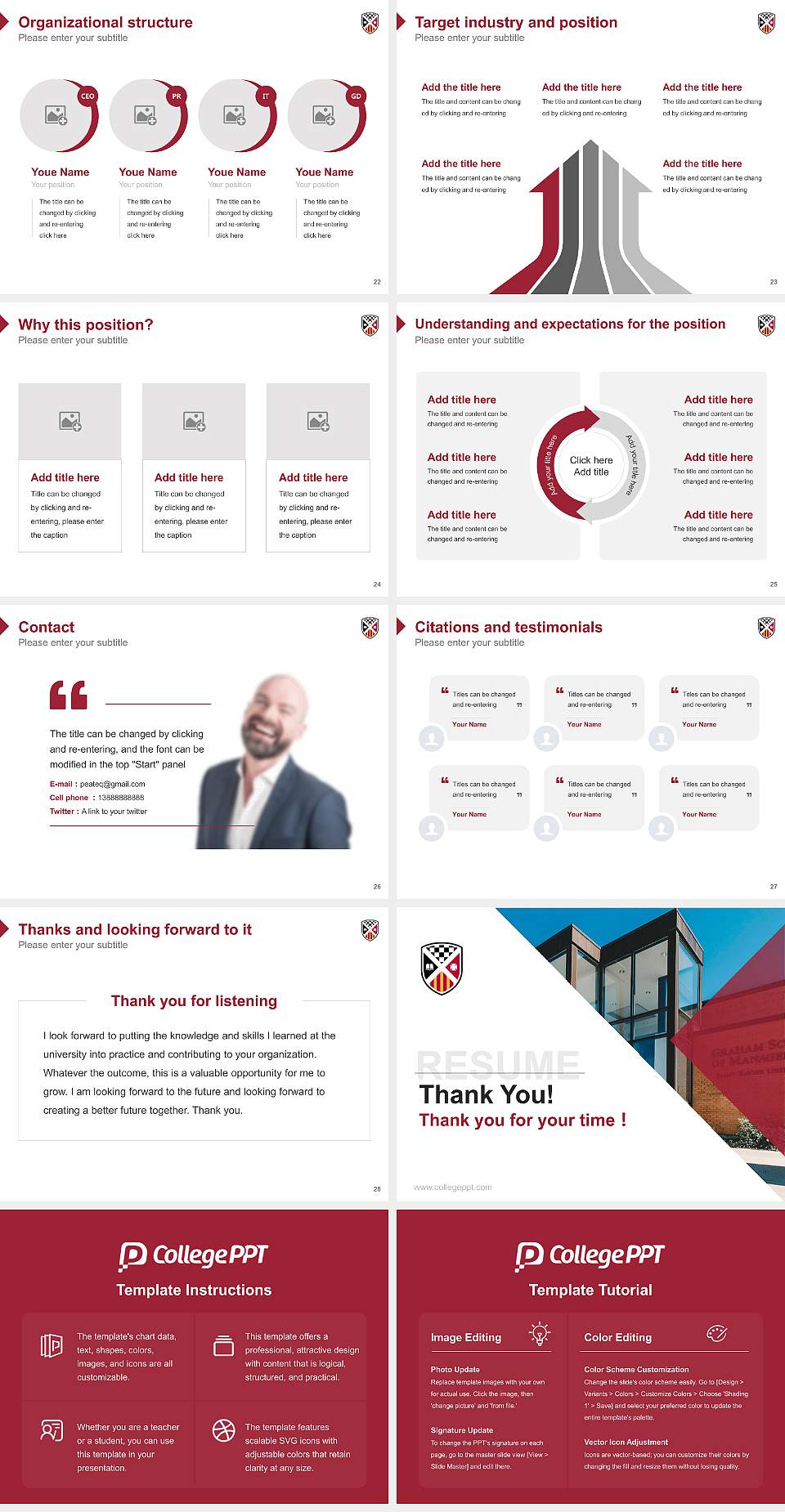Saint Xavier University Resume PPT Template4:3 ratio PPT effect preview image4