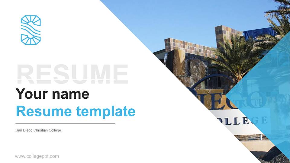 San Diego Christian College Resume PPT Template16:9 ratio PPT effect preview image