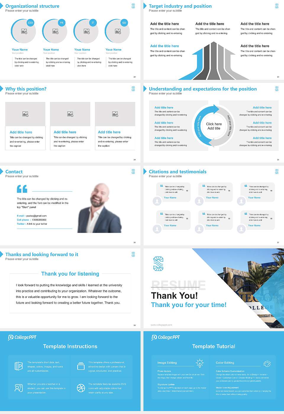 San Diego Christian College Resume PPT Template16:9 ratio PPT effect preview image4