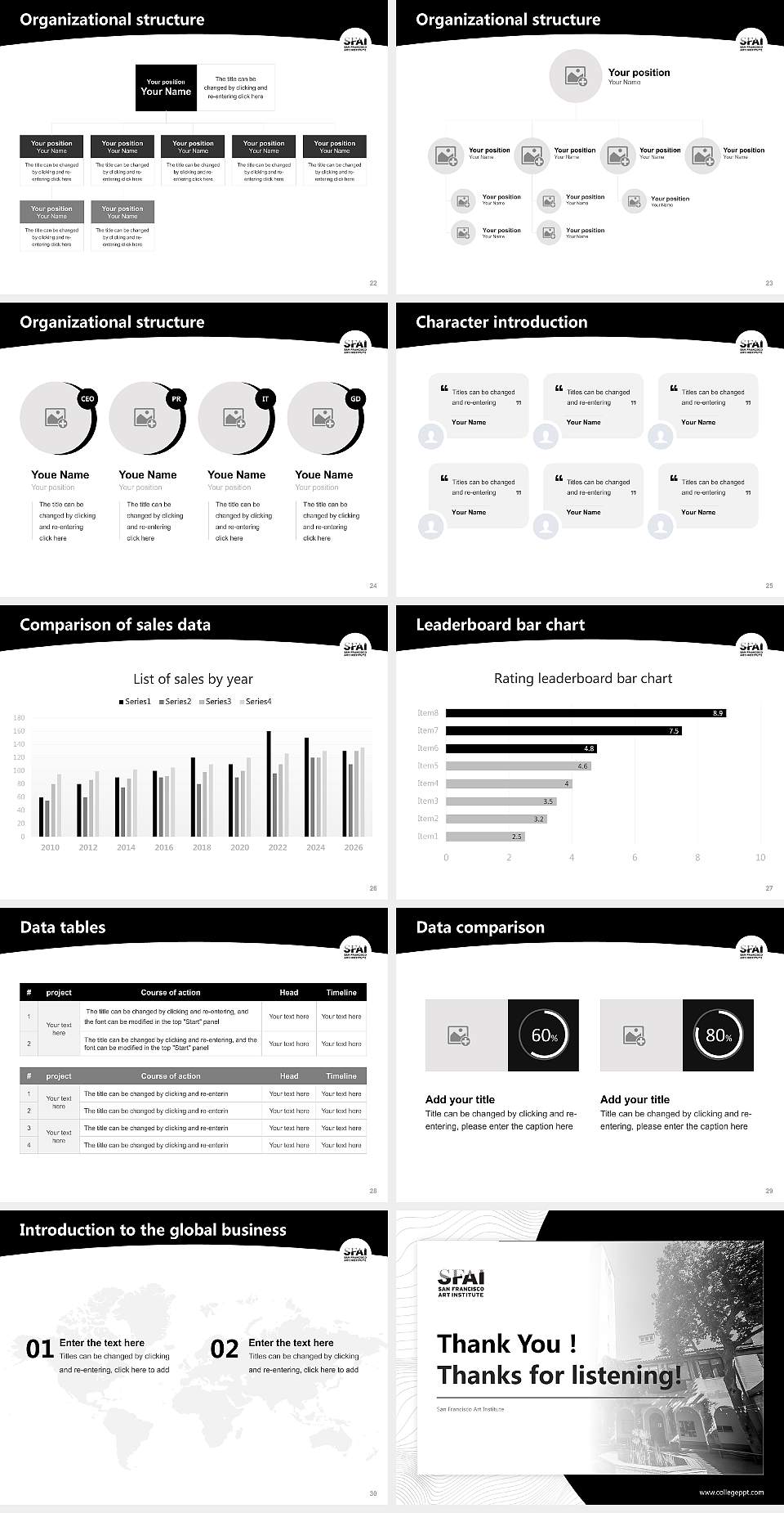 San Francisco Art Institute Academic Presentation/Research Findings Report PPT Template4:3 ratio PPT effect preview image4