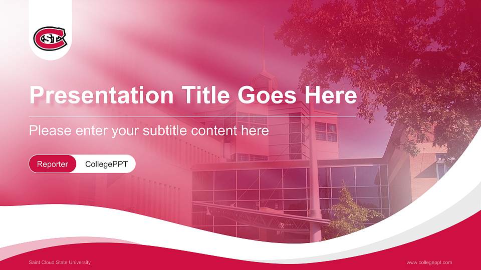 Saint Cloud State University Lecture Sharing and Networking Event PPT Template16:9 ratio PPT effect preview image