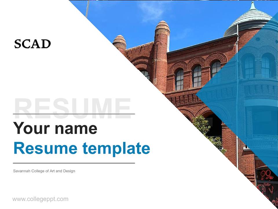 Savannah College of Art and Design Resume PPT Template4:3 ratio PPT effect preview image5