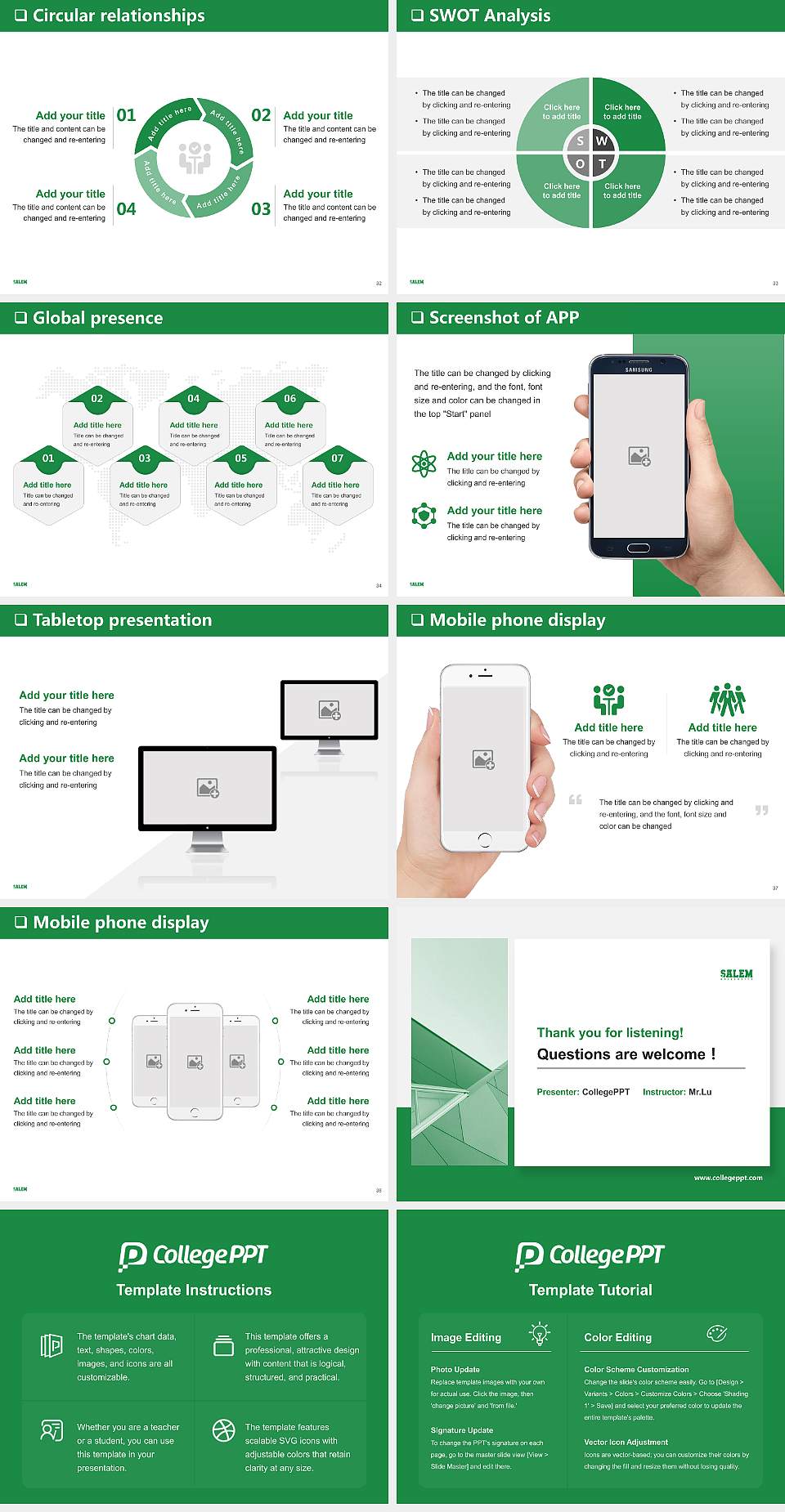 Salem University General Purpose PPT Template4:3 ratio PPT effect preview image5