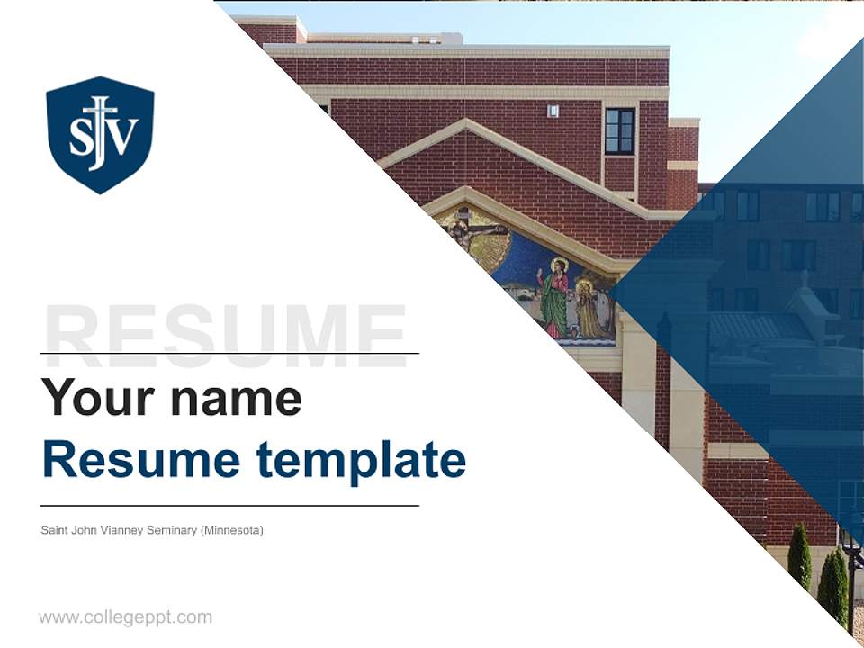 Saint John Vianney Seminary (Minnesota) Resume PPT Template4:3 ratio PPT effect preview image5