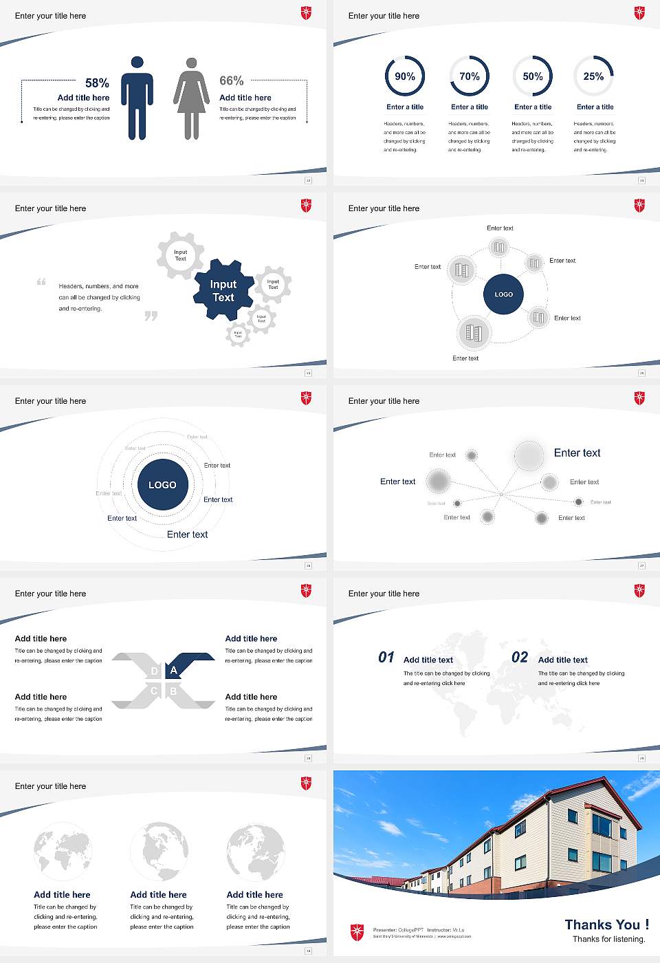 Saint Mary’S University of Minnesota Course/Courseware Creation PPT Template16:9 ratio PPT effect preview image4