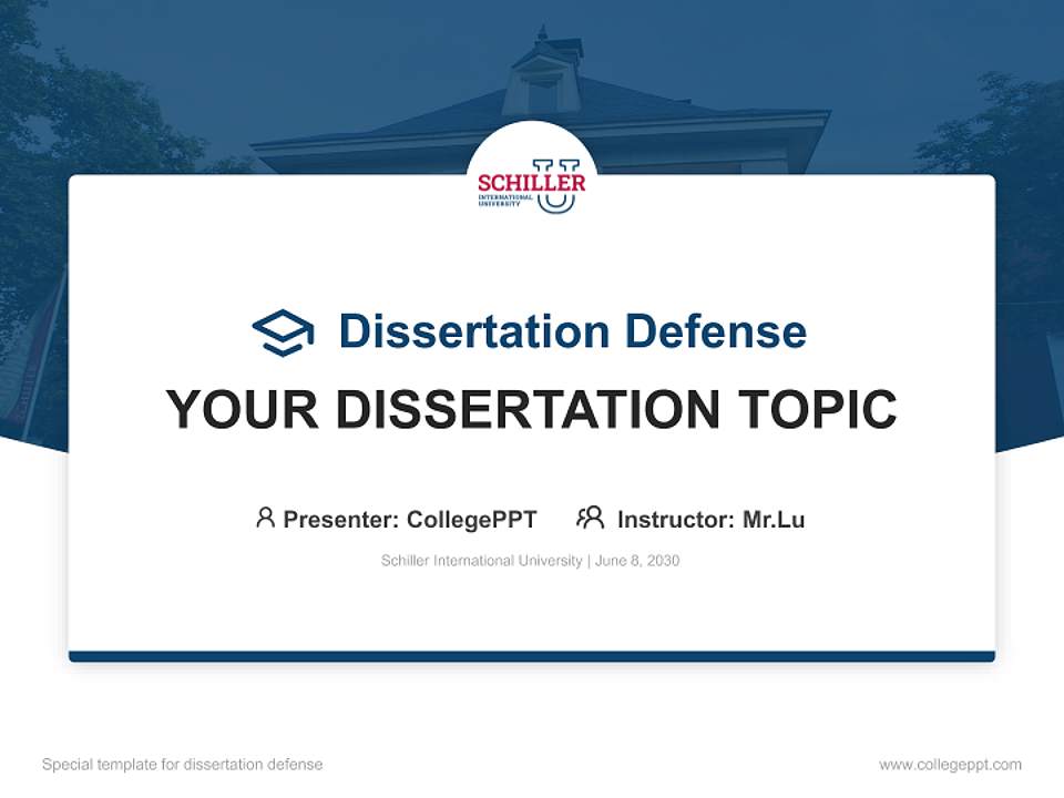 Schiller International University Graduation Thesis Defense PPT Template4:3 ratio PPT effect preview image7