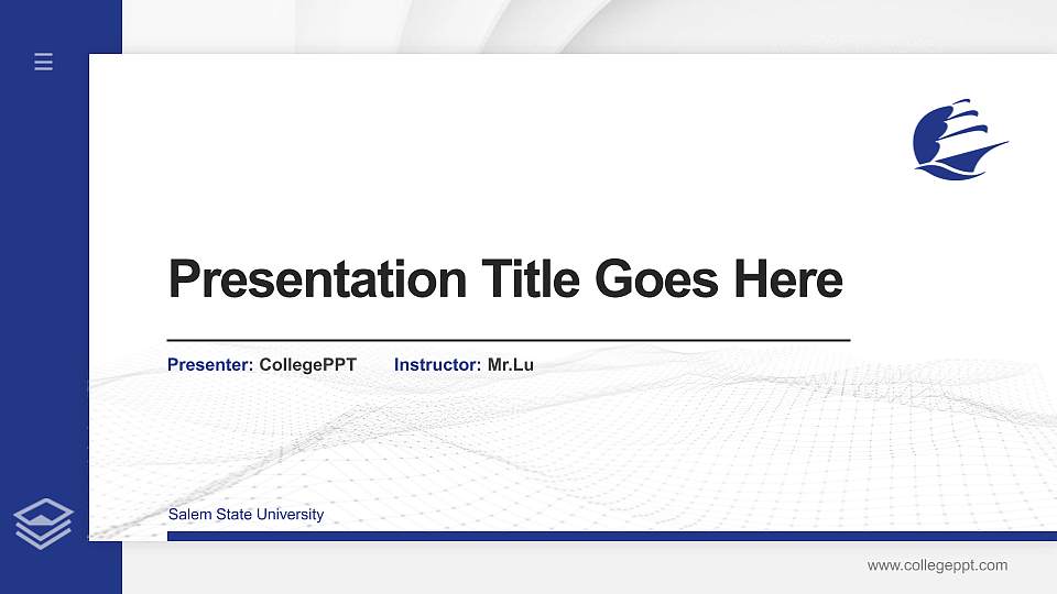 Salem State University Thesis Proposal/Graduation Defense PPT Template16:9 ratio PPT effect preview image