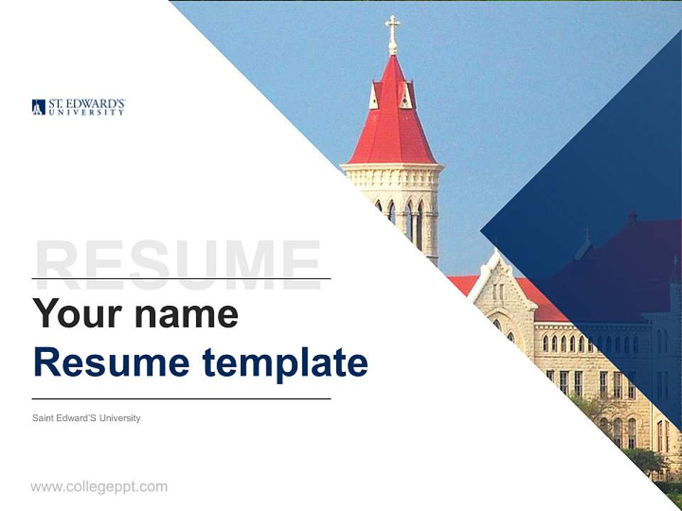 Saint Edward’S University Resume PPT Template4:3 ratio PPT effect preview image5