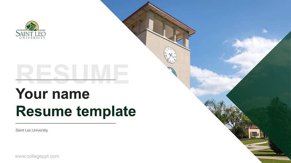 Saint Leo University Resume PPT Template16:9 ratio PPT effect preview image
