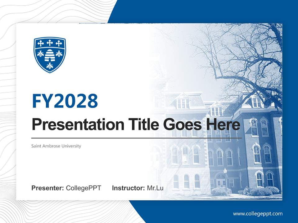 Saint Ambrose University Academic Presentation/Research Findings Report PPT Template4:3 ratio PPT effect preview image5