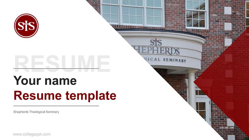 Shepherds Theological Seminary Resume PPT Template16:9 ratio PPT effect preview image