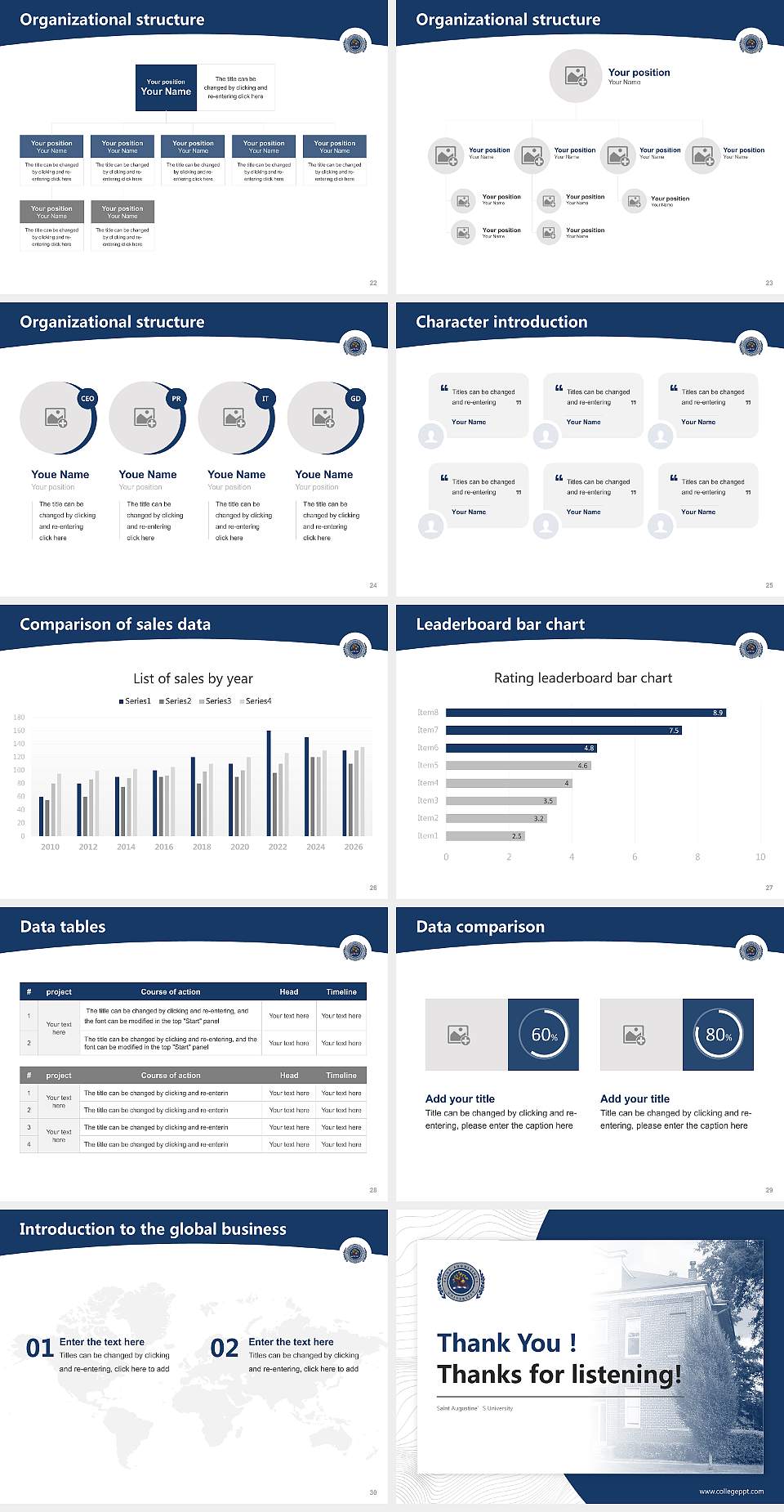 Saint Augustine’S University Academic Presentation/Research Findings Report PPT Template4:3 ratio PPT effect preview image4