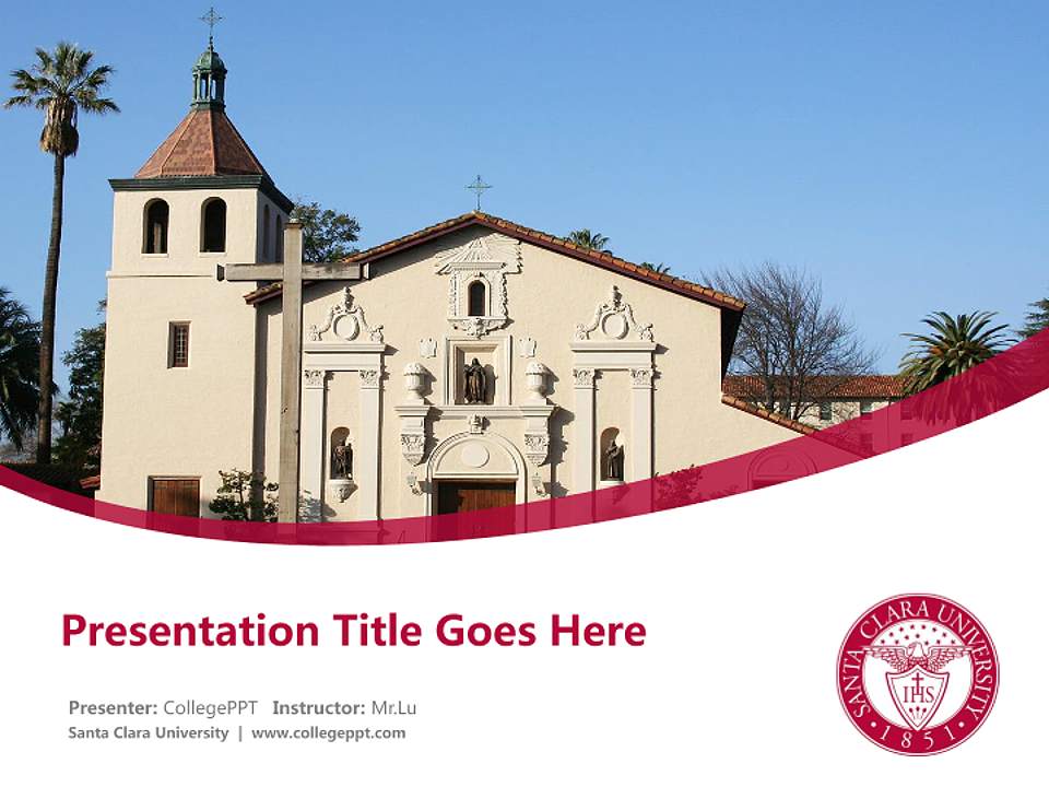 Santa Clara University Course/Courseware Creation PPT Template4:3 ratio PPT effect preview image5