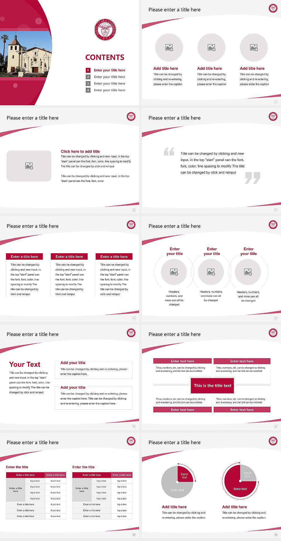 Santa Clara University Course/Courseware Creation PPT Template4:3 ratio PPT effect preview image2