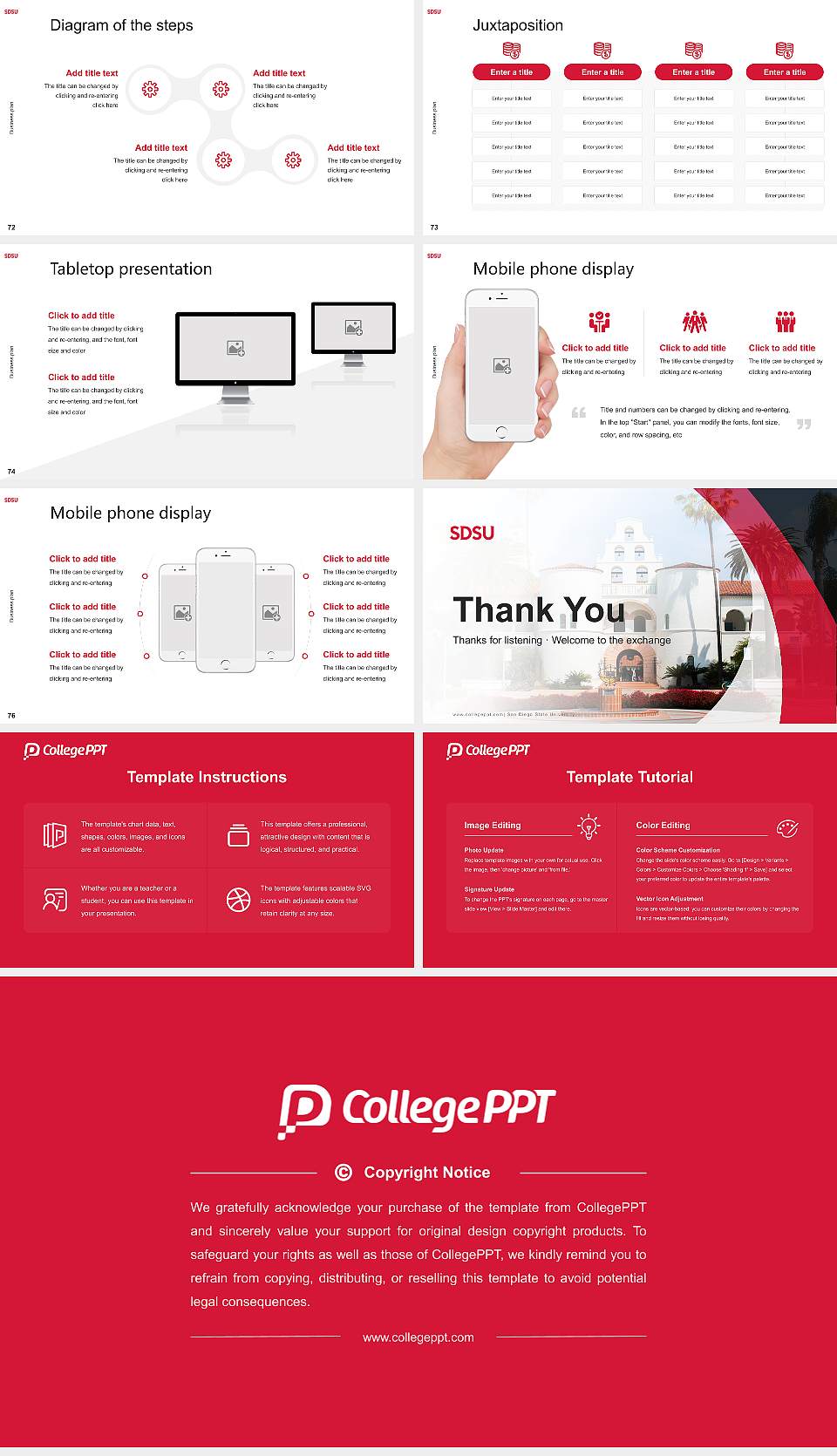 San Diego State University Competition/Entrepreneurship Contest PPT Template16:9 ratio PPT effect preview image9