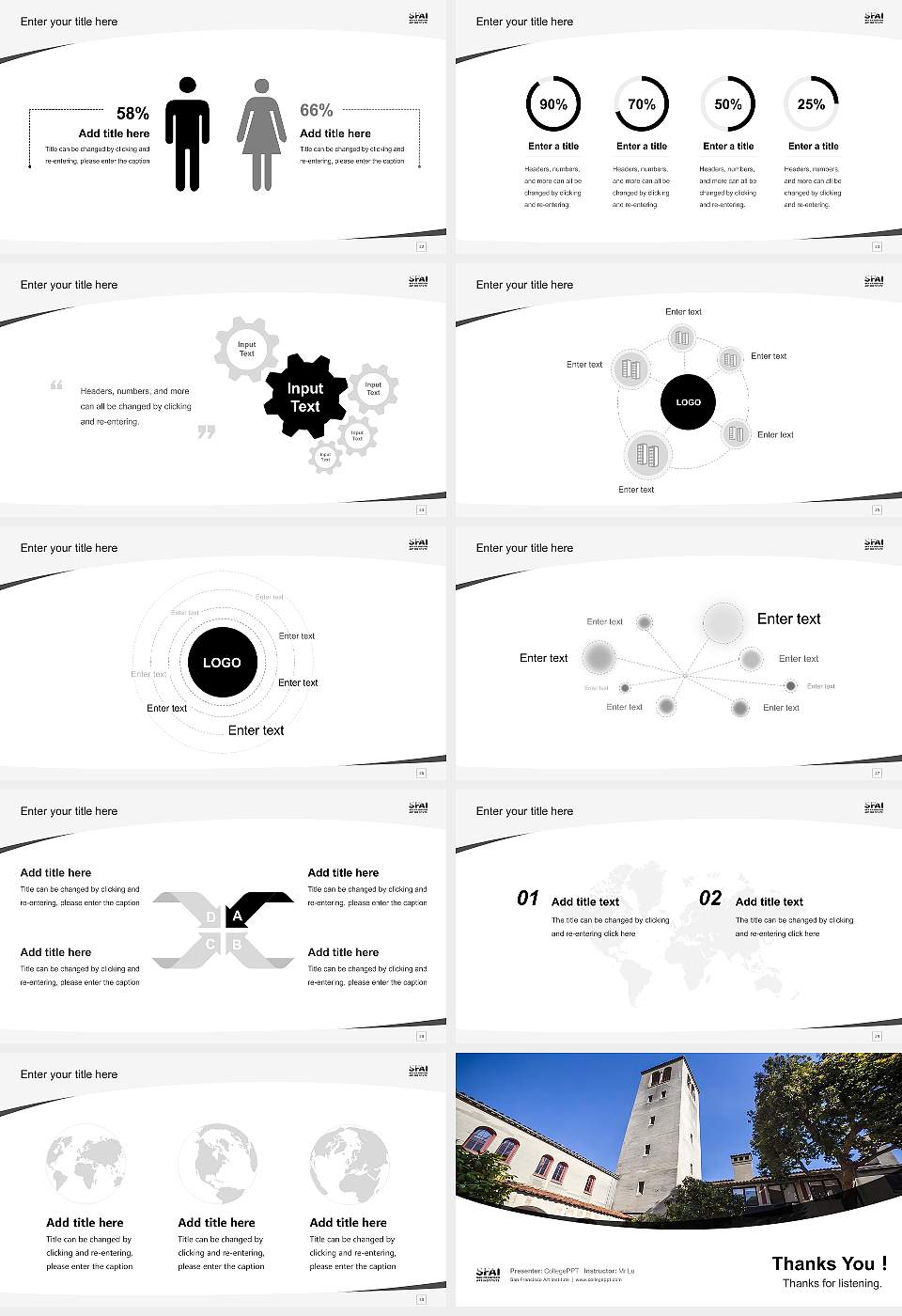 San Francisco Art Institute Course/Courseware Creation PPT Template16:9 ratio PPT effect preview image4