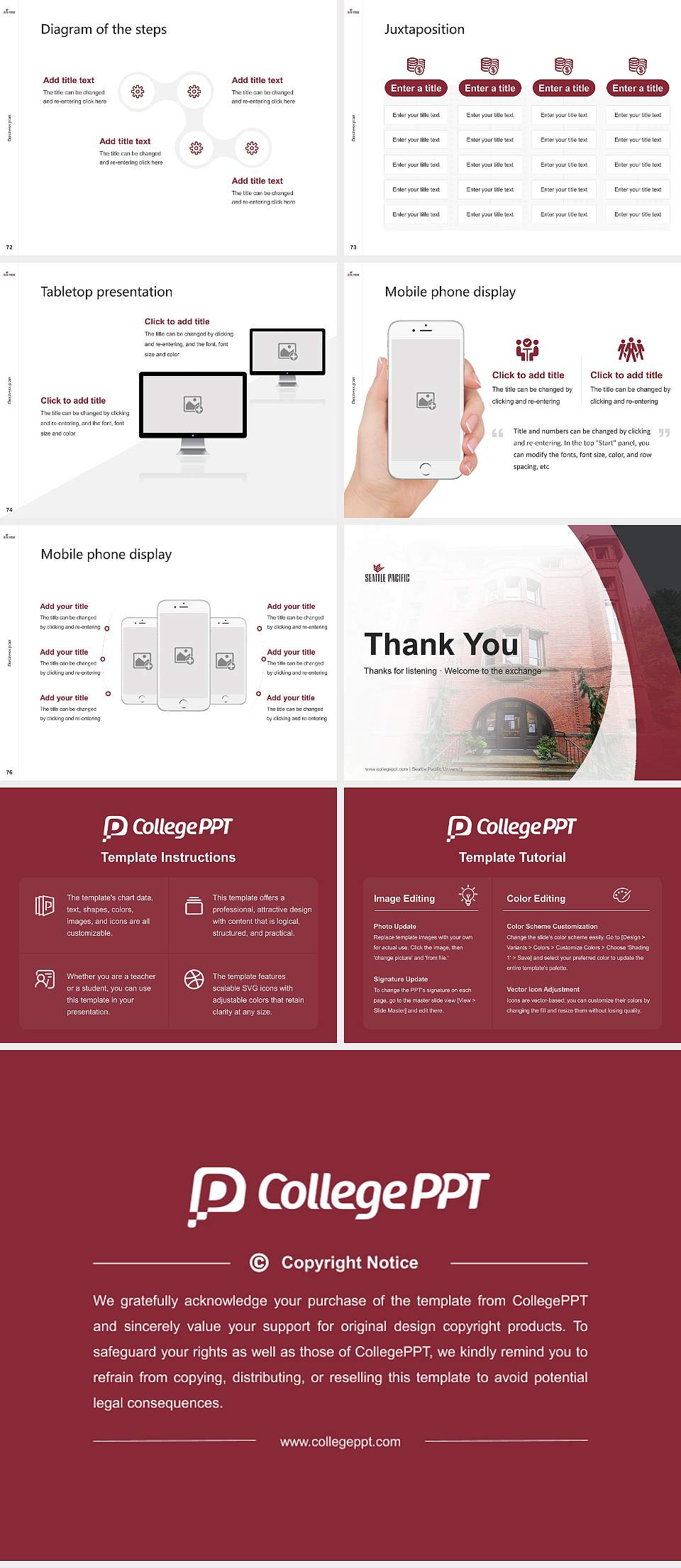 Seattle Pacific University Competition/Entrepreneurship Contest PPT Template4:3 ratio PPT effect preview image9