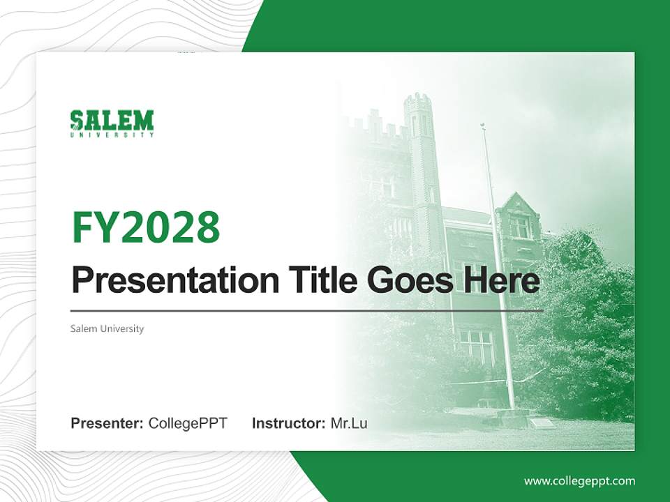 Salem University Academic Presentation/Research Findings Report PPT Template4:3 ratio PPT effect preview image5