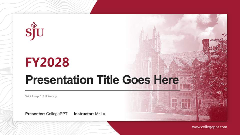 Saint Joseph’S University Academic Presentation/Research Findings Report PPT Template16:9 ratio PPT effect preview image