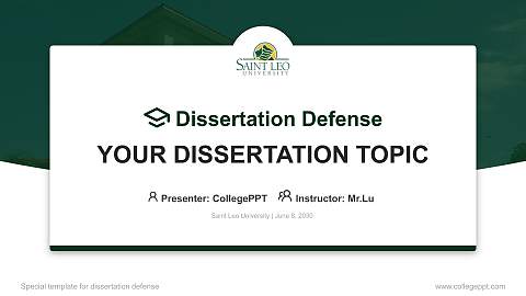 Saint Leo University Graduation Thesis Defense PPT Template
