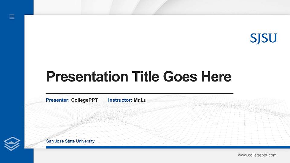 San Jose State University Thesis Proposal/Graduation Defense PPT Template16:9 ratio PPT effect preview image