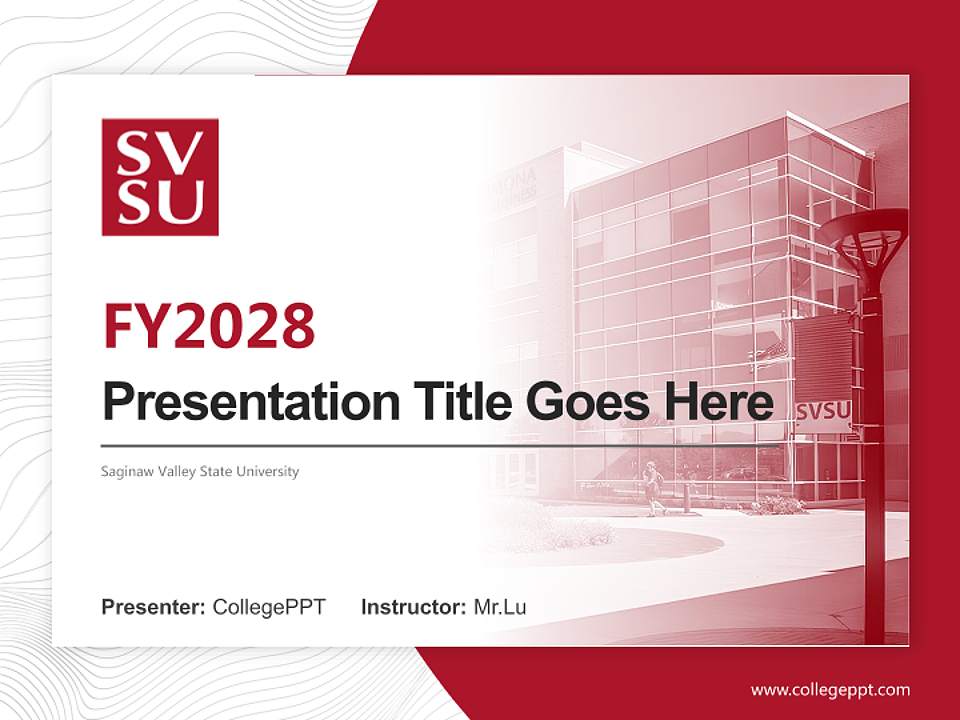 Saginaw Valley State University Academic Presentation/Research Findings Report PPT Template4:3 ratio PPT effect preview image5