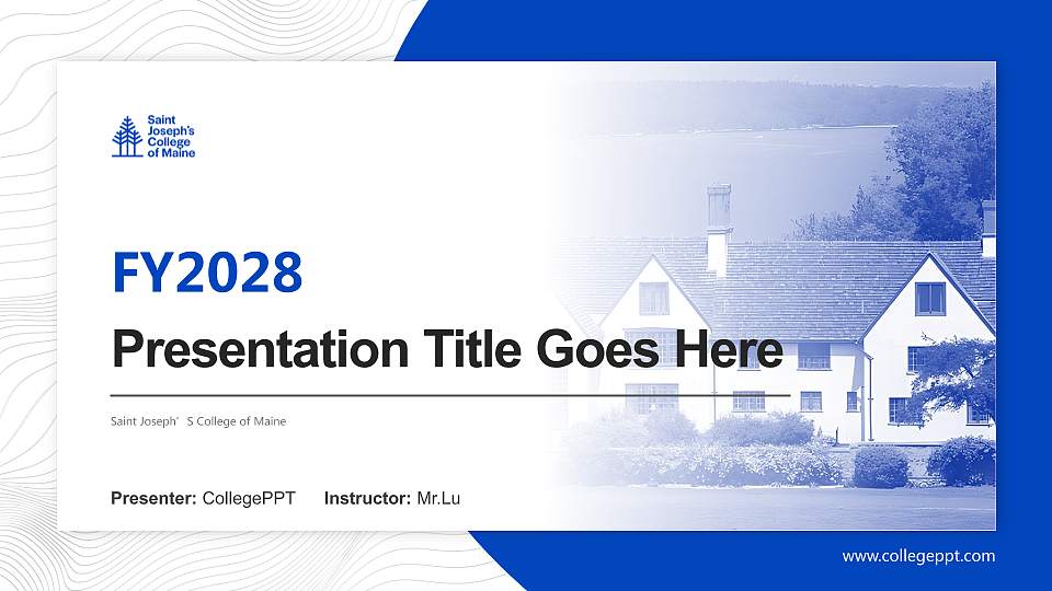 Saint Joseph’S College of Maine Academic Presentation/Research Findings Report PPT Template16:9 ratio PPT effect preview image