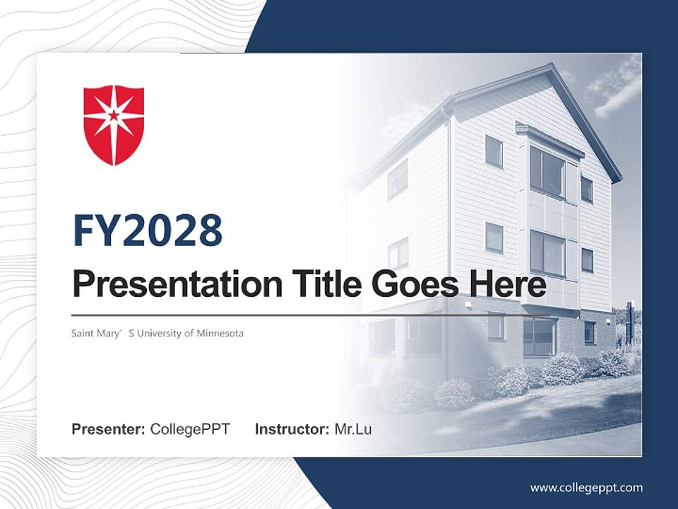 Saint Mary’S University of Minnesota Academic Presentation/Research Findings Report PPT Template4:3 ratio PPT effect preview image5