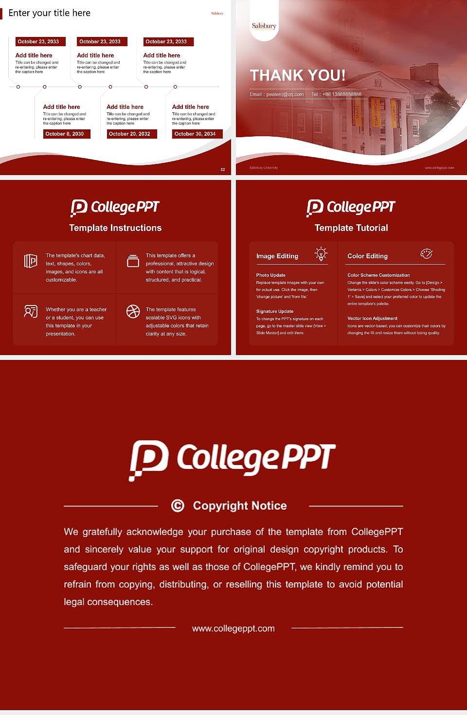 Salisbury University Lecture Sharing and Networking Event PPT Template4:3 ratio PPT effect preview image4