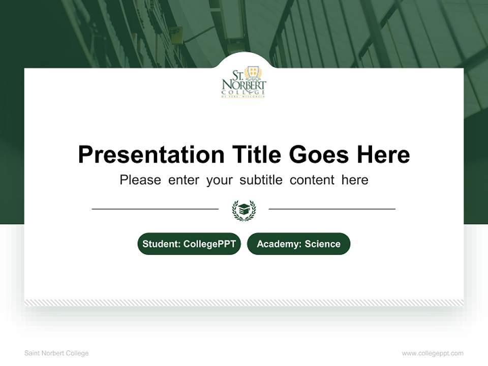 Saint Norbert College National Scholarship Defense PPT Template4:3 ratio PPT effect preview image4