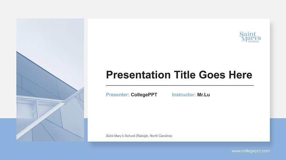 Saint Mary’s School (Raleigh, North Carolina) General Purpose PPT Template16:9 ratio PPT effect preview image