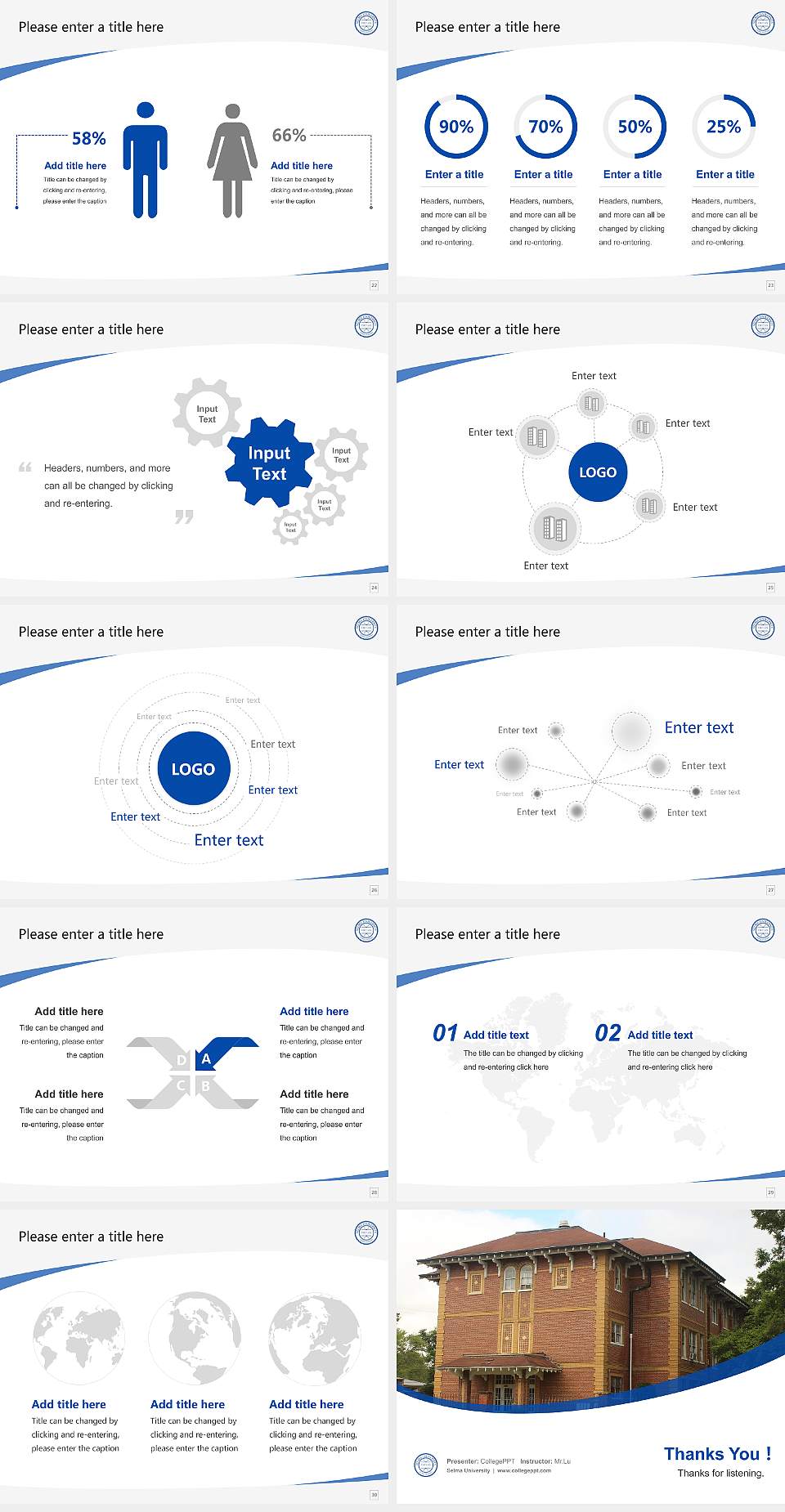 Selma University Course/Courseware Creation PPT Template4:3 ratio PPT effect preview image4