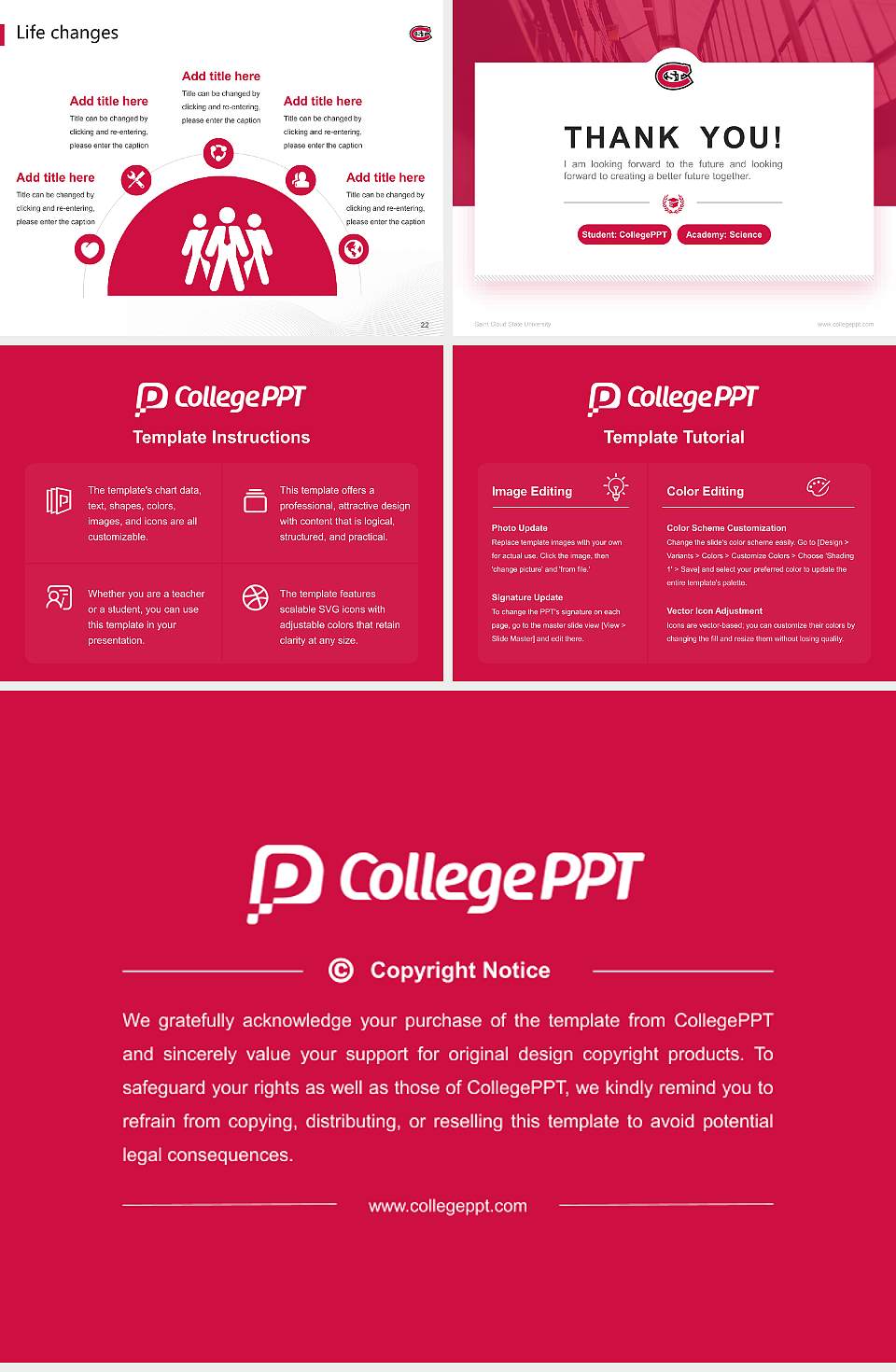 Saint Cloud State University National Scholarship Defense PPT Template4:3 ratio PPT effect preview image4