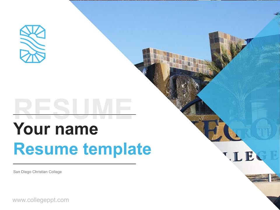 San Diego Christian College Resume PPT Template4:3 ratio PPT effect preview image5