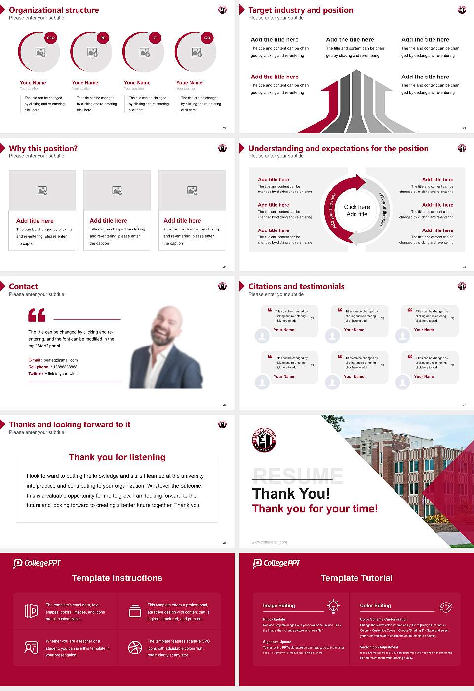Saint Francis University Resume PPT Template16:9 ratio PPT effect preview image4