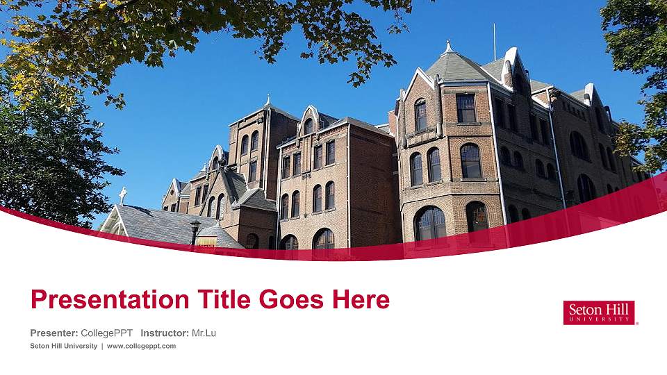 Seton Hill University Course/Courseware Creation PPT Template16:9 ratio PPT effect preview image