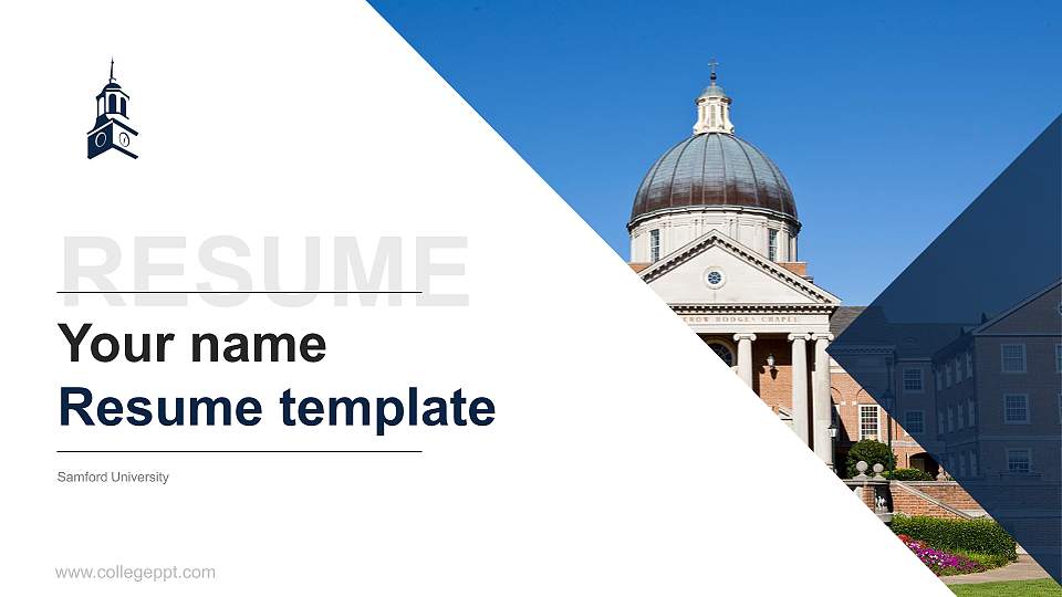 Samford University Resume PPT Template16:9 ratio PPT effect preview image