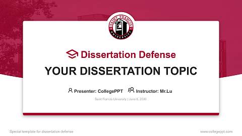 Saint Francis University Graduation Thesis Defense PPT Template