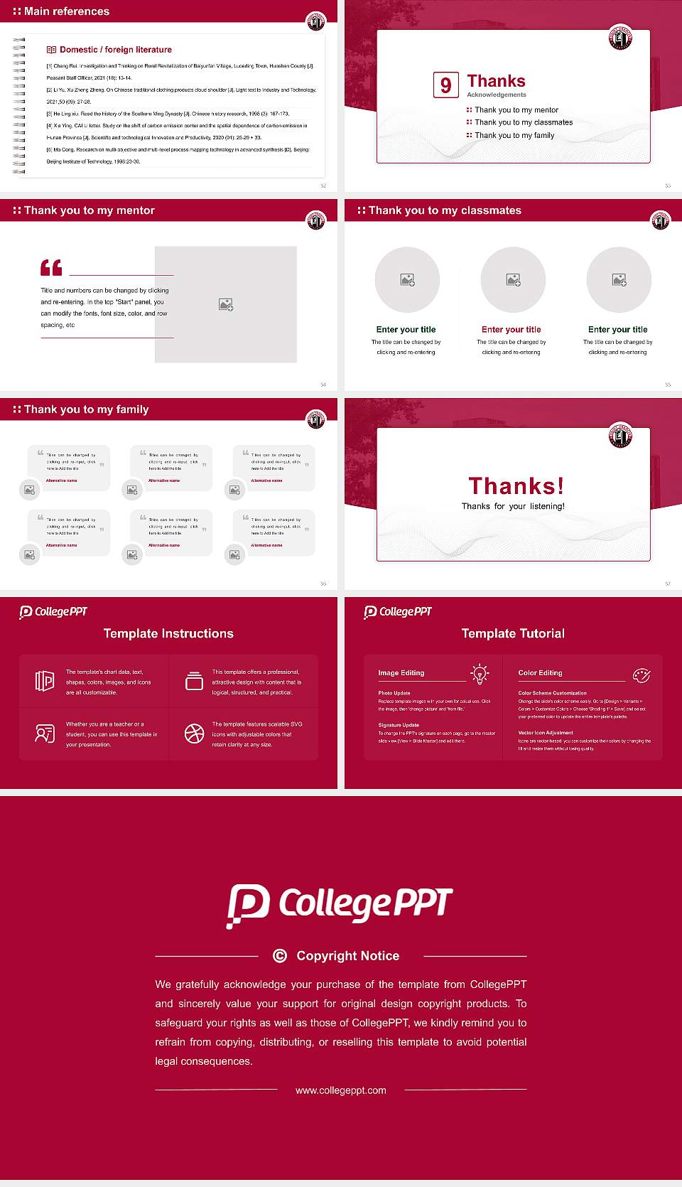 Saint Francis University Graduation Thesis Defense PPT Template16:9 ratio PPT effect preview image7