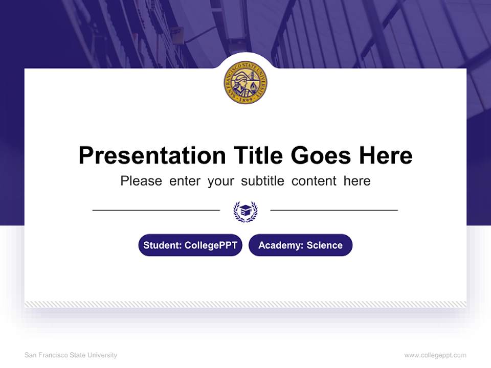 San Francisco State University National Scholarship Defense PPT Template4:3 ratio PPT effect preview image4