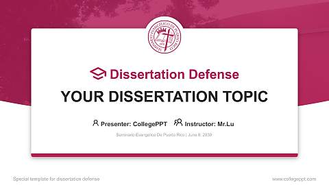 Seminario Evangelico De Puerto Rico Graduation Thesis Defense PPT Template