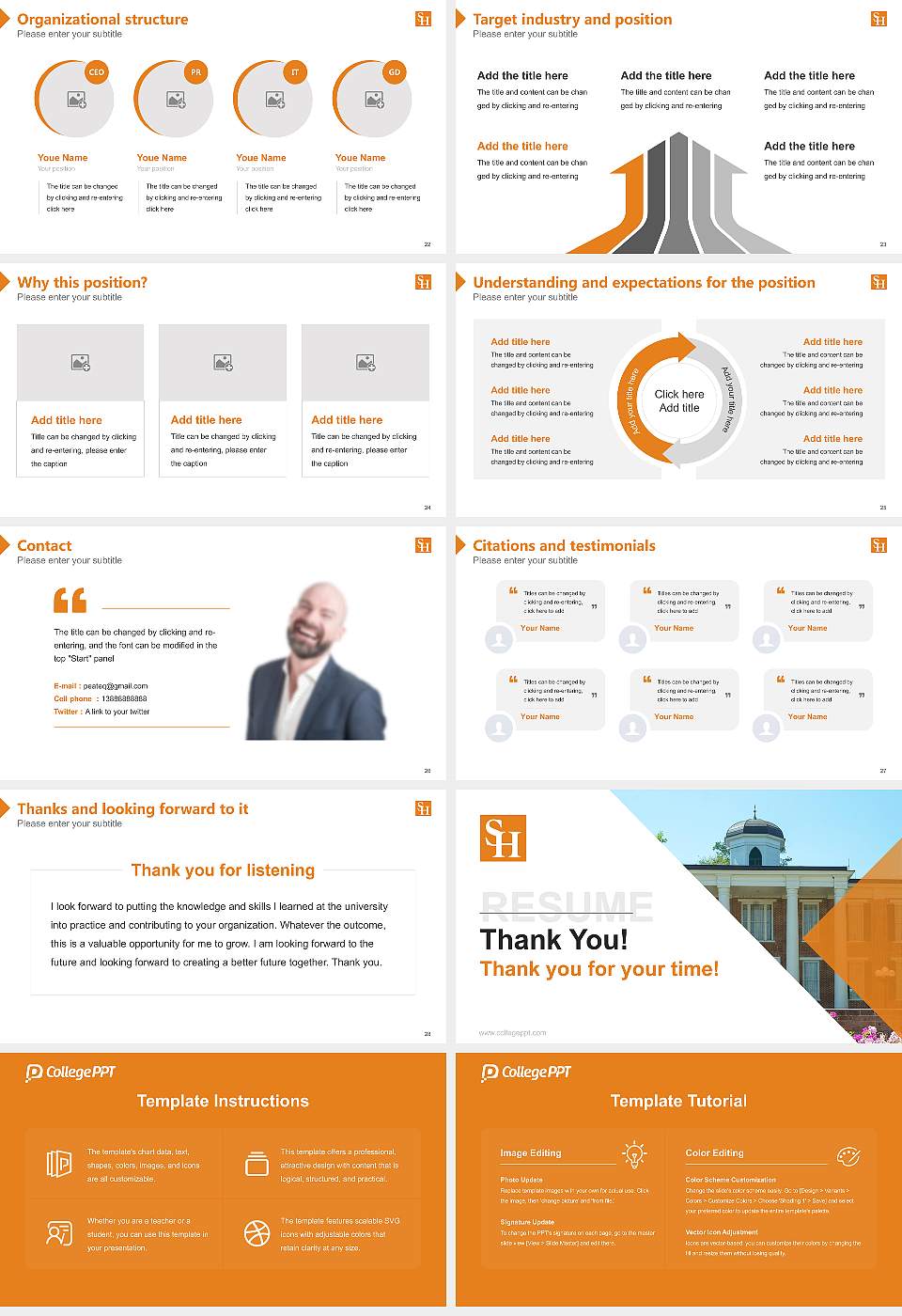 Sam Houston State University Resume PPT Template16:9 ratio PPT effect preview image4
