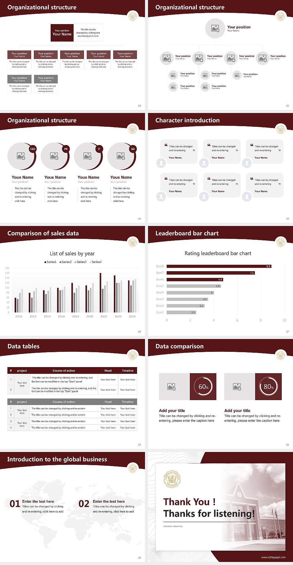 Schreiner University Academic Presentation/Research Findings Report PPT Template4:3 ratio PPT effect preview image4