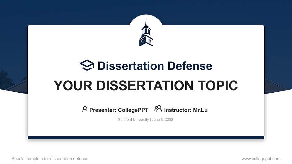 Samford University Graduation Thesis Defense PPT Template16:9 ratio PPT effect preview image